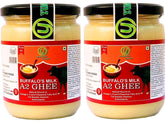 Premium Buffalo' S Milk A2 Ghee By Yugmantra Organic Foods | Natural & Healthy Cultured Desi Ghee Perfect For Weight Management | 1 Litre (500ml * 2) 33.8 Ounce | Jar Pack